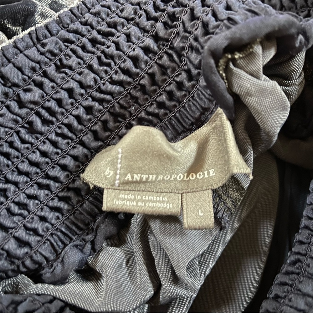 ANTHROPOLOGIE Gloria Jogger Pants Crushed Velvet Baggy Cozy Navy Blue Large NWOT - Picture 11 of 14